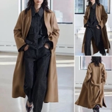 Áo dạ ZARA nâu dáng dài lèm belt
