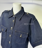 Áo SANDRO jeans viền chỉ vàng ( có set )
