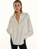 Sơ mi MASSIMO DUTTI cổ tròn xếp ly vai