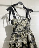 Váy Alice+ Olivia 2 dây họa tiết hoa bling