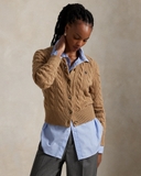Cardigan RALPH LAUREN vặn thừng khuy sừng 2026
