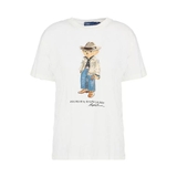 Tshirt RALPH LAUREN trắng gấu mũ nâu