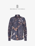 Sơ mi Brunello Cucinelli lụa navy