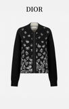 Cardigan Dior đen họa tiết