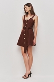 Váy AJE 2 dây nâu dáng ngắn