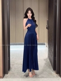 Váy A.L.C cổ yếm navy chun eo
