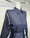Sơ mi SANDRO navy bling vai ( có set )