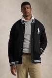 Bomber RALPH LAUREN đen viền trắng