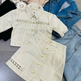 Chân váy Jeans AJE ren dập