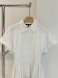 Váy MAJE trắng cải ren cộc tay