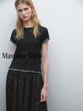 Tshirt MASSIMO DUTTI cộc viền bèo