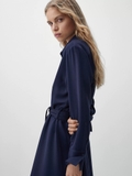 Váy MASSIMO DUTTI sơ mi lụa kèm belt