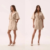 Váy AJE cổ bẻ tay lỡ dây đan trước