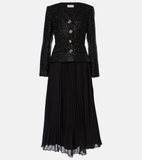 Váy SELF PORTRAIT dạ bling chân midi