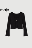 Cardigan Maje đen khuy vàng