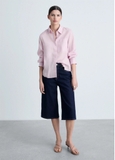 Sơ mi MANGO linen túi ngực