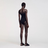 Bodysuite 2 dây SANDRO đen trơn