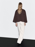 Sơ mi MASSIMO DUTTI nâu cột nơ
