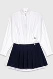 Váy sơ mi MAJE trắng kèm chân váy navy 2in1