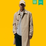 Trendcoat kaki 4 khuy nâu