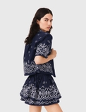 Chân váy MAJE tafta navy thêu (có set)