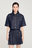 Áo SANDRO jeans viền chỉ vàng ( có set )
