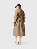 Trendcoat MAJE nâu khuy tròn vàng kèm belt
