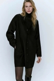 Coat dạ MASSIMO DUTTI cài khuy