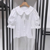 Sơ mi Other Stories thô ren dập cổ sen