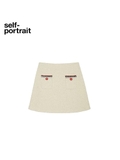 Chân váy SELF PORTRAIT kem viền đỏ