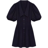 Váy SANDRO navy dập ly