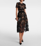 Váy SELF PORTRAIT ren đen nơ eo