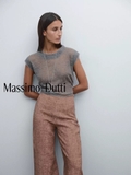 Quần lụa MASSIMO DUTTI nâu loang