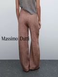 Quần lụa MASSIMO DUTTI nâu loang
