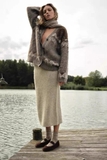 Cardigan ZARA nâu hoạ tiết