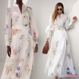 Set Zimmermann áo + chân váy hoa dài