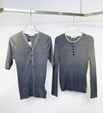 Áo len cộc tay ICICLE viền trắng