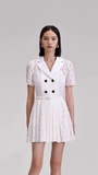 Váy SELF PORTRAIT ren trắng 4 khuy