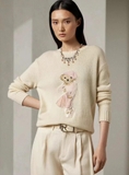 Áo len RALPH LAUREN gấu hồng khuyên tai