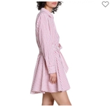 Váy MAJE sơ mi kẻ đỏ đính đá