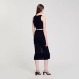 Áo sát nách SANDRO đen len móc ( có set )