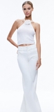 Quần Jean ALICE OLIVIA trắng ống vẩy