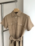 Váy sơ mi RALPH LAUREN linen túi ngực