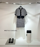 Cardigan Joyra tay lỡ đen hoạ tiết