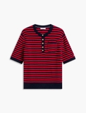 Polo TOMMY đỏ kẻ đen