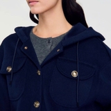 Áo khoác SANDRO dạ có mũ