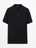 Polo MASSIMO DUTTI len navy