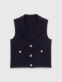 Áo MAJE gile navy cổ bẻ