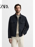 Khoác dạ ZARA MAN túi ngực