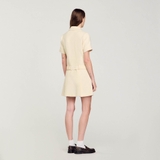 Váy tweed SANDRO chân xếp ly